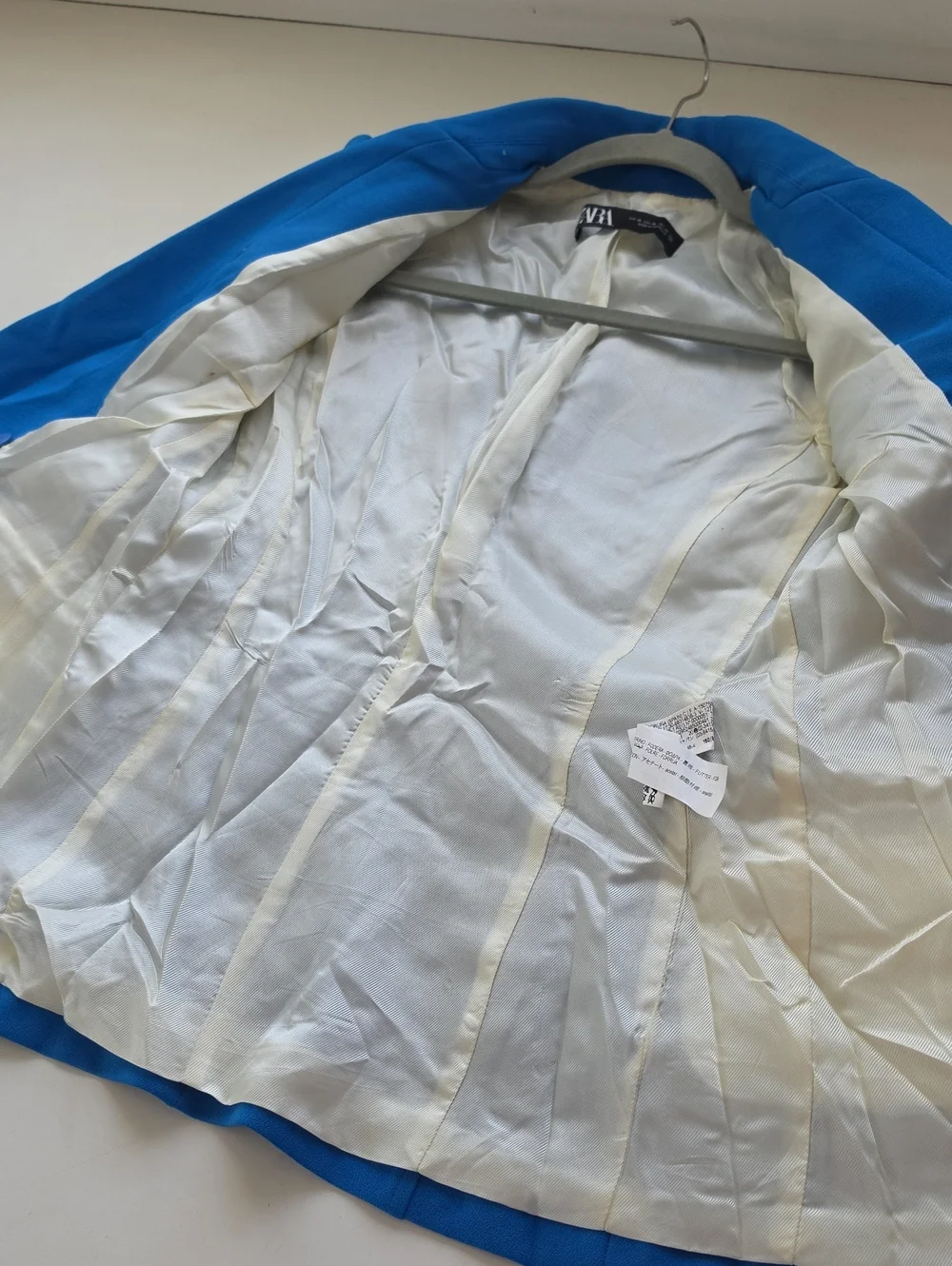 RARE ZARA BLUE DOUBLE BREASTED JACKET BLAZER GOLD BUTTONS